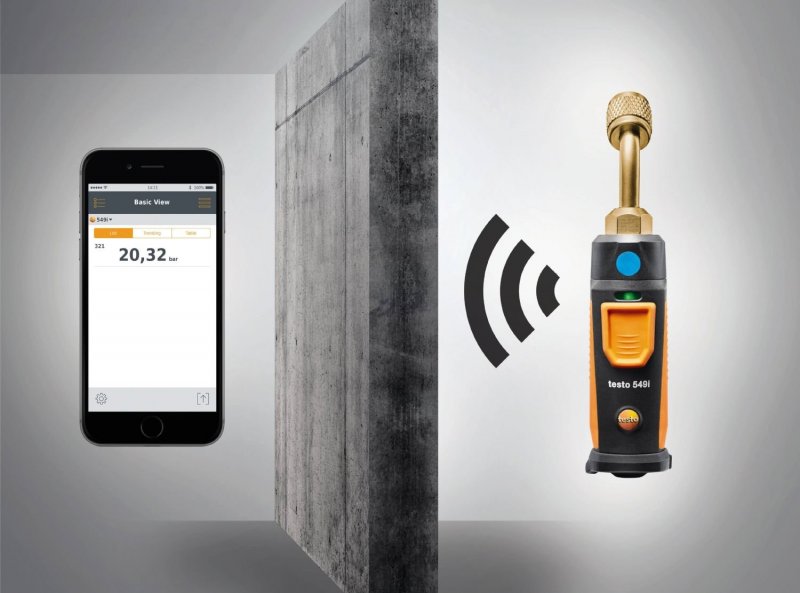 Testo 549i - Tlakomer ovládaný inteligentným telefónom Meranie vysokého a nízkého tlaku